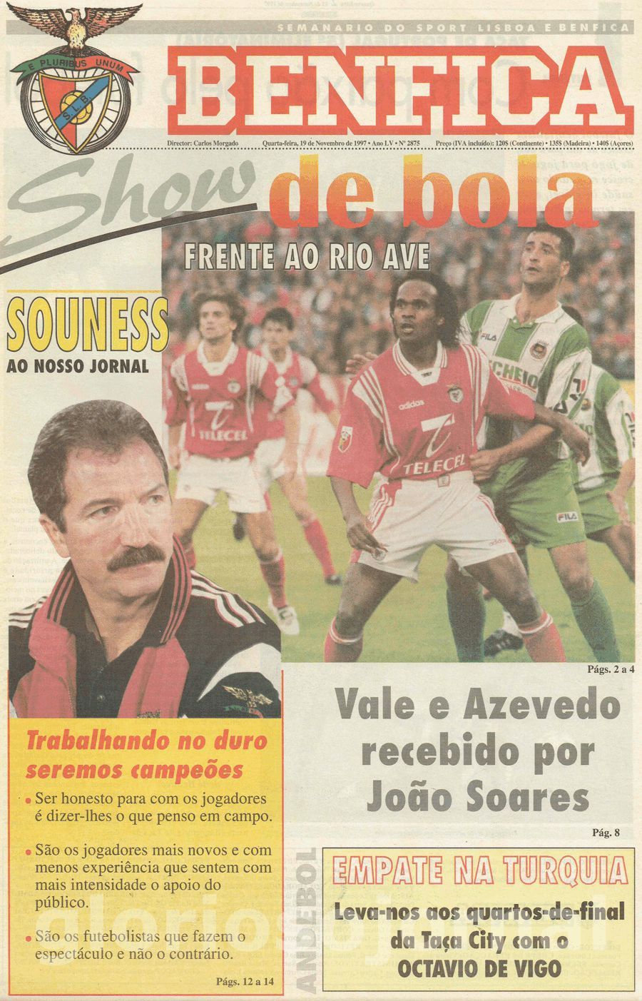 jornal o benfica 2875 1997-11-19